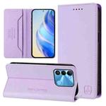 For Tecno Spark GO 2022 / 8C / 9 RC01 Dual-Folded Magnetic Suction RFID Leather Phone Case(Light Purple)