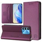 For Tecno Spark GO 2022 / 8C / 9 RC01 Dual-Folded Magnetic Suction RFID Leather Phone Case(Violet)