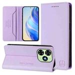 For Tecno Spark GO 2024 4G RC01 Dual-Folded Magnetic Suction RFID Leather Phone Case(Light Purple)