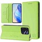 For itel A60 / 60s RC01 Dual-Folded Magnetic Suction RFID Leather Phone Case(Grass Green)