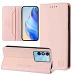 For itel P38 / S17 / Vision 3 RC01 Dual-Folded Magnetic Suction RFID Leather Phone Case(Pink)