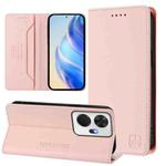 For itel P55+ RC01 Dual-Folded Magnetic Suction RFID Leather Phone Case(Pink)