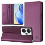 For itel P55+ RC01 Dual-Folded Magnetic Suction RFID Leather Phone Case(Violet)