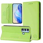 For itel S17 / S661W / Vision 3 RC01 Dual-Folded Magnetic Suction RFID Leather Phone Case(Grass Green)