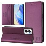 For Motorola Moto G Power 5G 2024 RC01 Dual-Folded Magnetic Suction RFID Leather Phone Case(Violet)