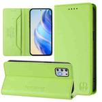 For Motorola Moto G Stylus 4G 2021 RC01 Dual-Folded Magnetic Suction RFID Leather Phone Case(Grass Green)