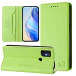 For Motorola Moto G30 / G20 / G10 RC01 Dual-Folded Magnetic Suction RFID Leather Phone Case(Grass Green)