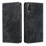 For Rakuten Hand 5G RFID Anti-theft Brush Magnetic Leather Phone Case(Black)