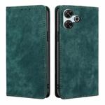 For Redmi 13 4G RFID Anti-theft Brush Magnetic Leather Phone Case(Green)