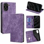 For Redmi A5 4G 171.7mm RFID Anti-theft Brush Magnetic Leather Phone Case(Purple)