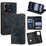 For Redmi Note 14S 4G RFID Anti-theft Brush Magnetic Leather Phone Case(Black)