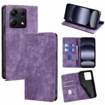 For Redmi Note 14S 4G RFID Anti-theft Brush Magnetic Leather Phone Case(Purple)