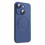 For iPhone 15 CD Texture MagSafe Liquid Silicone Phone Case(Midnight Blue)