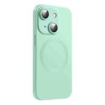 For iPhone 15 CD Texture MagSafe Liquid Silicone Phone Case(Mint Green)