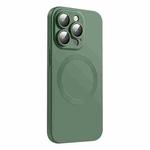 For iPhone 15 Pro CD Texture MagSafe Liquid Silicone Phone Case(Dark Green)