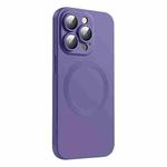 For iPhone 15 Pro CD Texture MagSafe Liquid Silicone Phone Case(Dark Purple)