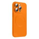 For iPhone 15 Pro Max CD Texture MagSafe Liquid Silicone Phone Case(Orange)