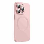 For iPhone 15 Pro Max CD Texture MagSafe Liquid Silicone Phone Case(Light Pink)