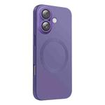 For iPhone 16 CD Texture MagSafe Liquid Silicone Phone Case(Dark Purple)