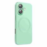 For iPhone 16 Plus CD Texture MagSafe Liquid Silicone Phone Case(Mint Green)