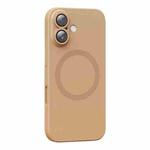 For iPhone 16 Plus CD Texture MagSafe Liquid Silicone Phone Case(Gold)