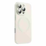 For iPhone 16 Pro CD Texture MagSafe Liquid Silicone Phone Case(White)