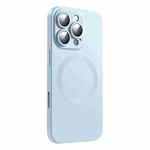 For iPhone 16 Pro Max CD Texture MagSafe Liquid Silicone Phone Case(Light Grey Blue)