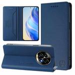 For Realme 13 Pro / 13 Pro+ 5G RC01 Dual-Folded Magnetic Suction RFID Leather Phone Case(Dark Blue)