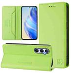 For Realme C65 4G Global RC01 Dual-Folded Magnetic Suction RFID Leather Phone Case(Grass Green)