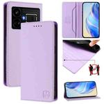 For Realme GT5 5G / GT5 5G 240W RC01 Dual-Folded Magnetic Suction RFID Leather Phone Case(Light Purple)