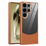 For Samsung Galaxy S25 Ultra 5G Litchi Texture TPU Hybrid Acrylic Phone Case(Brown)