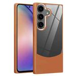 For Samsung Galaxy A54 5G Litchi Texture TPU Hybrid Acrylic Phone Case(Brown)