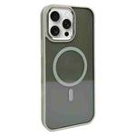 For iPhone 15 Pro Max Metal Lens Frame MagSafe Phone Case(Grey)