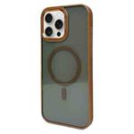 For iPhone 15 Pro Metal Lens Frame MagSafe Phone Case(Gold)