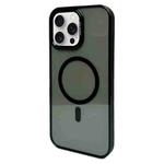 For iPhone 15 Pro Metal Lens Frame MagSafe Phone Case(Black)