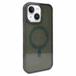 For iPhone 15 Metal Lens Frame MagSafe Phone Case(Dark Grey)