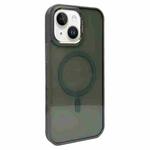 For iPhone 14 Plus Metal Lens Frame MagSafe Phone Case(Dark Grey)