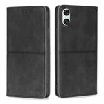 For Sony Xperia 10 VI Cow Texture Magnetic Leather Phone Case(Black)