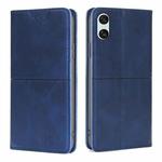 For Sony Xperia 10 VI Cow Texture Magnetic Leather Phone Case(Blue)