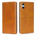 For Sony Xperia 10 VI Cow Texture Magnetic Leather Phone Case(Light Brown)