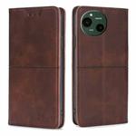 For Sharp Aquos R9 Cow Texture Magnetic Leather Phone Case(Dark Brown)