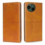 For Sharp Aquos R9 Cow Texture Magnetic Leather Phone Case(Light Brown)