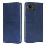 For Sharp Aquos Wish4 Cow Texture Magnetic Leather Phone Case(Blue)