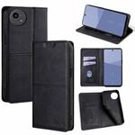 For Sharp Aqous wish5 Cow Texture Magnetic Leather Phone Case(Black)