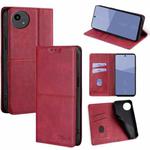 For Sharp Aqous wish5 Cow Texture Magnetic Leather Phone Case(Red)