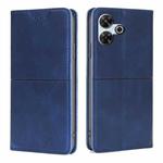 For Redmi 13 4G Cow Texture Magnetic Leather Phone Case(Blue)