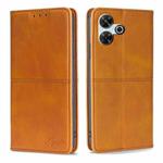 For Redmi 13 4G Cow Texture Magnetic Leather Phone Case(Light Brown)