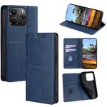For Redmi Note 14 4G 164.84mm Cow Texture Magnetic Leather Phone Case(Blue)
