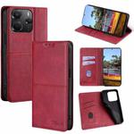 For Redmi Note 14 4G 164.84mm Cow Texture Magnetic Leather Phone Case(Red)