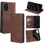 For Redmi A5 4G 171.7mm Cow Texture Magnetic Leather Phone Case(Dark Brown)